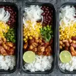Easy Lunch Meal Prep Chicken Burrito Bowls