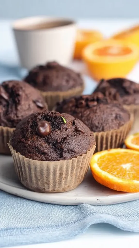 Sourdough Chocolate Zucchini Muffins — moist chocolate muffins made with sourdough discard