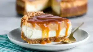Caramel Cheesecake Tort Recipe: Simple, Luxurious Caramel Cheesecake Tort Recipe: Simple, Luxurious close-up of a caramel-topped slice on a plate.