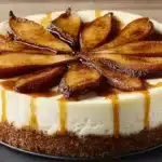 Ginger Pear Cheesecake Recipe: Simple & Stunning 5 Hero Cheesecake — Caramel Drizzle Pears