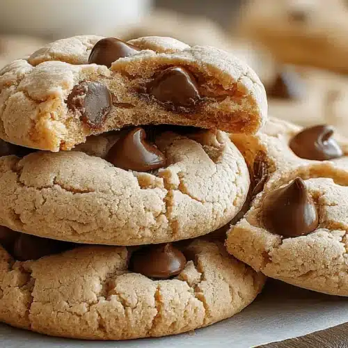 Plate of protein Greek yogurt cookies topped with chocolate chips, one cookie broken open to show the soft center.