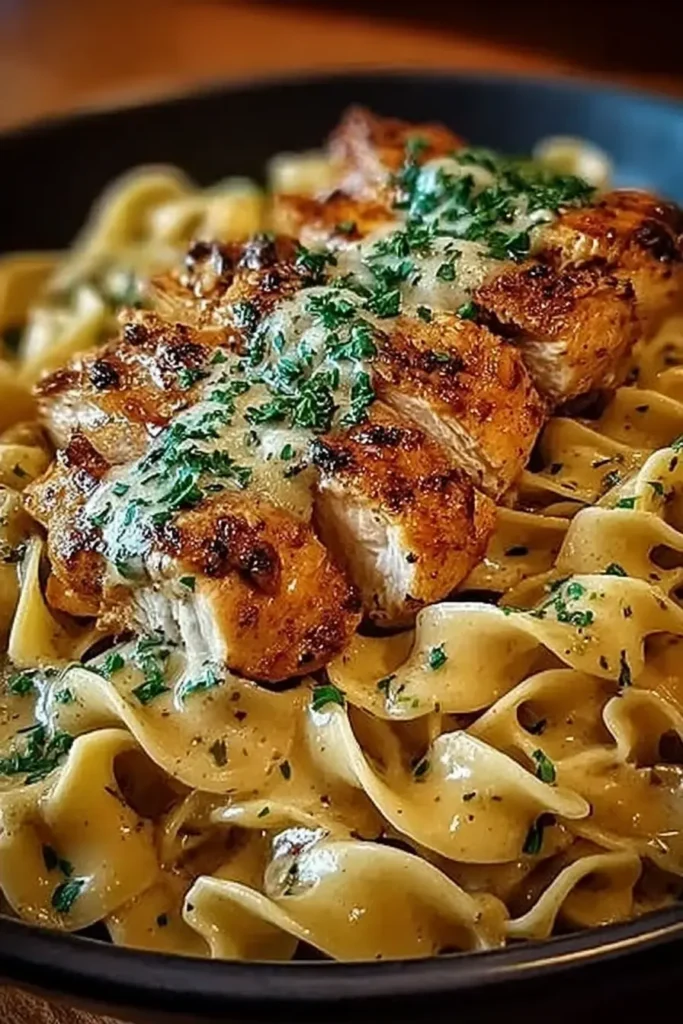 Chicken with Buttered Noodles: Easy, Golden, Weeknight Comfort 3 Chicken with Buttered Noodles featuring golden pan-seared chicken over buttery egg noodles, finished with melted butter sauce and fresh parsley