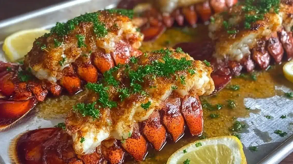 10 Minute Juicy Lobster Tail Recipe - Razzle Dazzle Life 1 Juicy lobster tail served on a plate, ready to enjoy from the 10 Minute recipe.