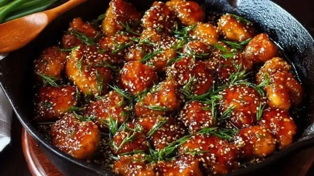 Delicious honey garlic chicken served with vegetables on a plate