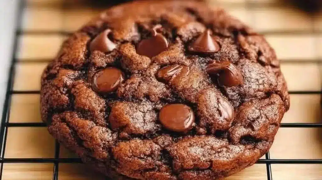 Delicious homemade chocolate chip cookies on a cooling rack.