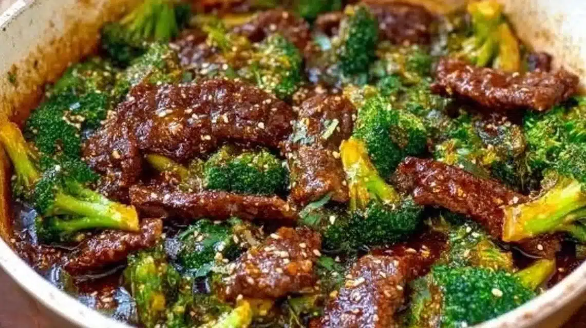 Easy Better-Than-Takeout Beef With Broccoli (One Pan) 1 Delicious plate of better-than-takeout beef with broccoli stir-fry