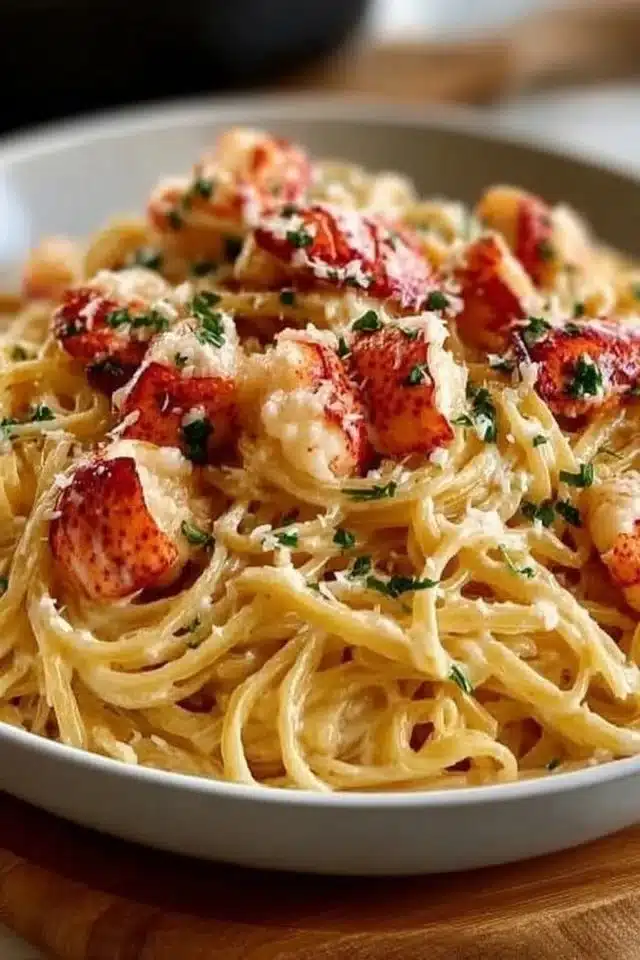 Buttered Lobster Pasta (Easy Garlic Butter Sauce) 2 Buttered Lobster Pasta