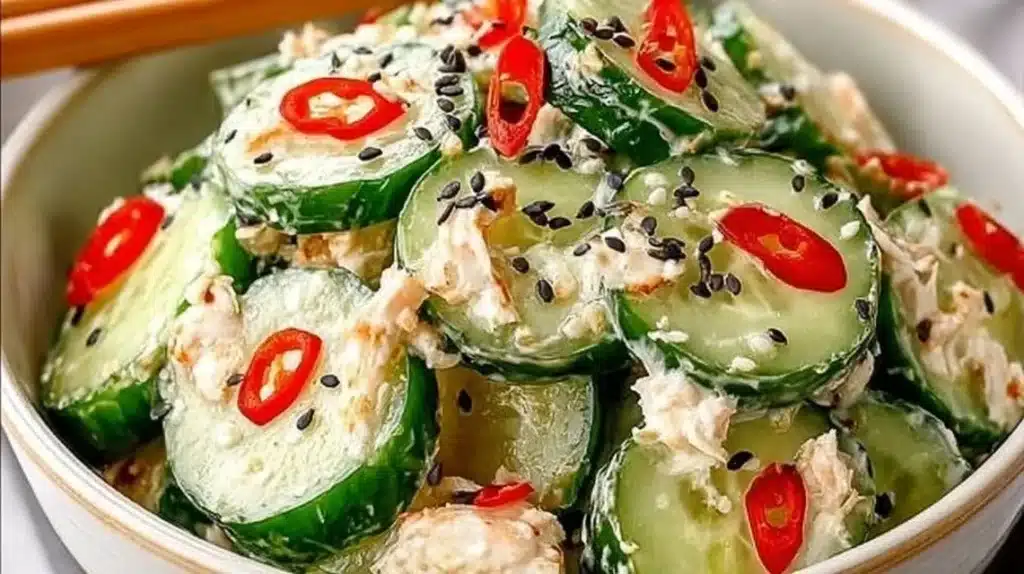 California Roll Cucumber Salad with fresh ingredients and vibrant colors