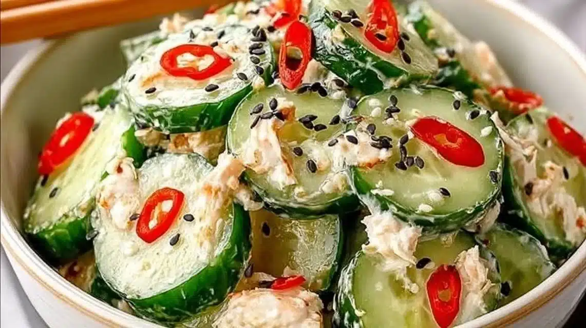 California Roll Cucumber Salad with fresh ingredients and vibrant colors