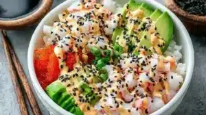 Delicious California Roll Sushi Bowl with fresh ingredients and vibrant colors