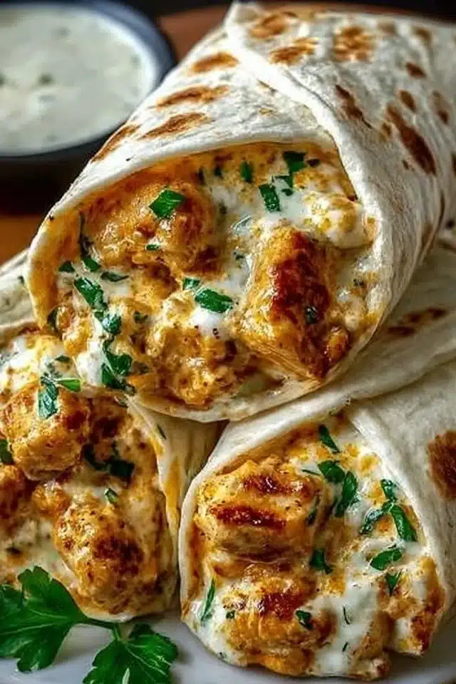 Easy Cheesy Garlic Chicken Wraps Ready in 20 Minutes 2 Cheesy Garlic Chicken Wraps