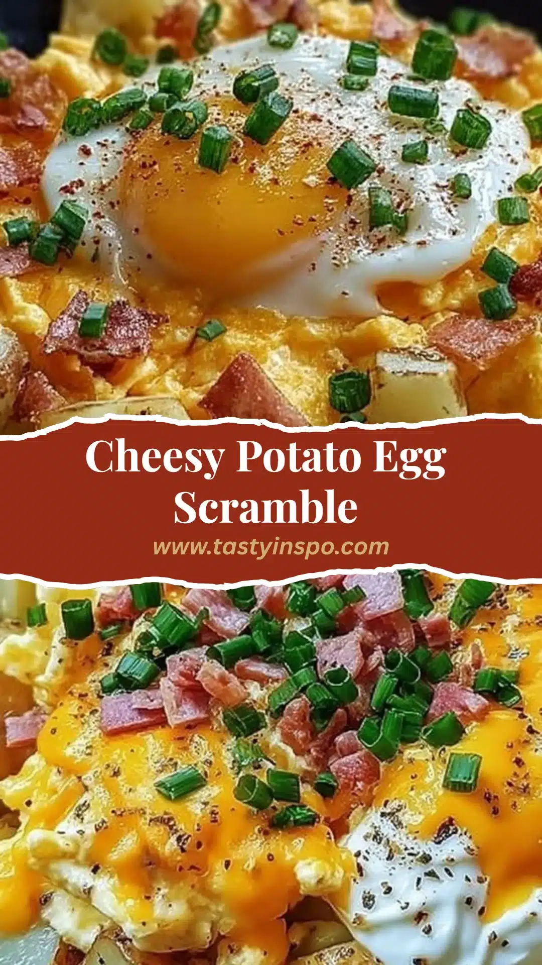 Cheesy Potato Egg Scramble
