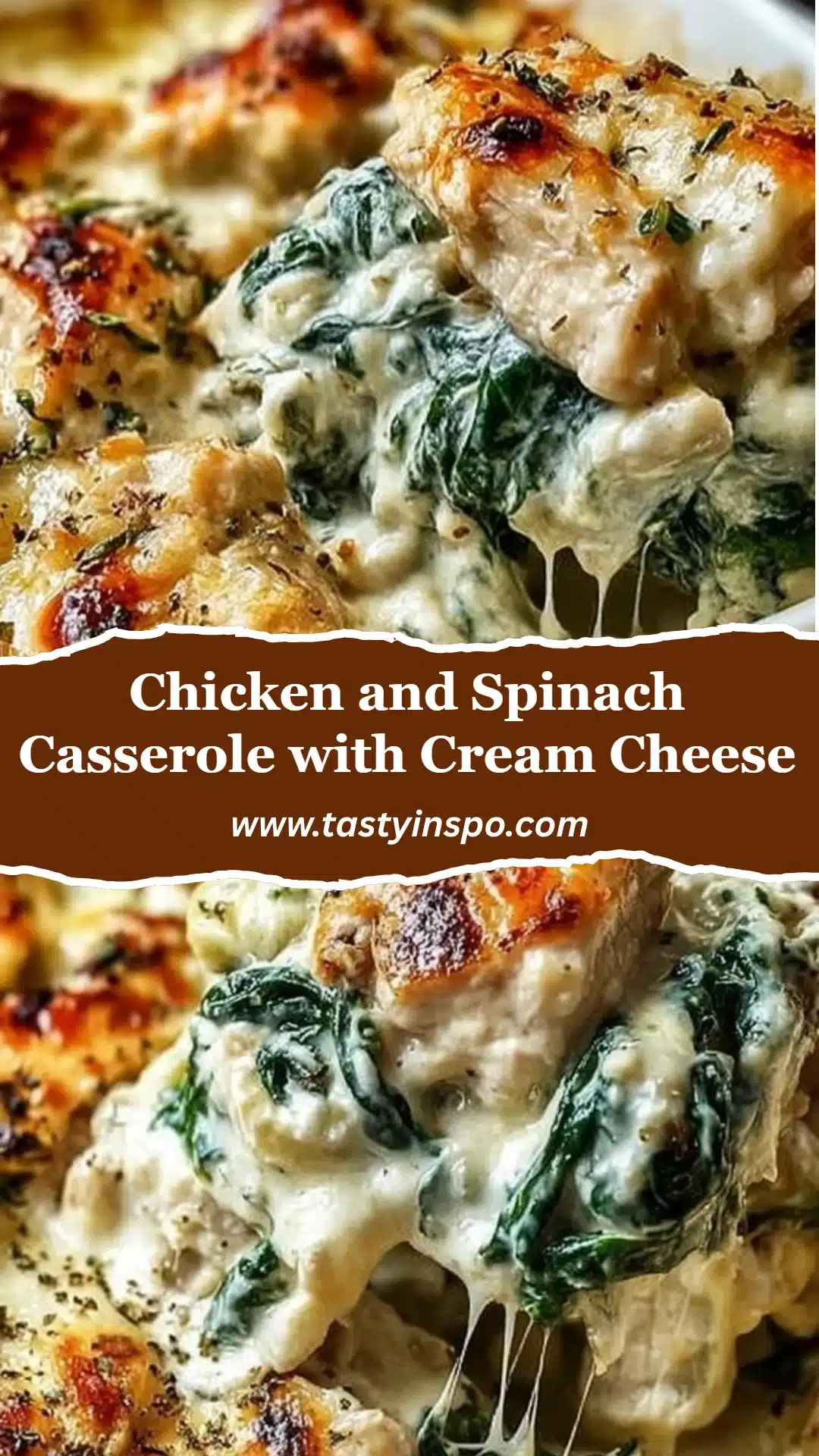 Chicken and Spinach Casserole with Cream Cheese (Easy!) 3 Chicken and Spinach Casserole with Cream Cheese