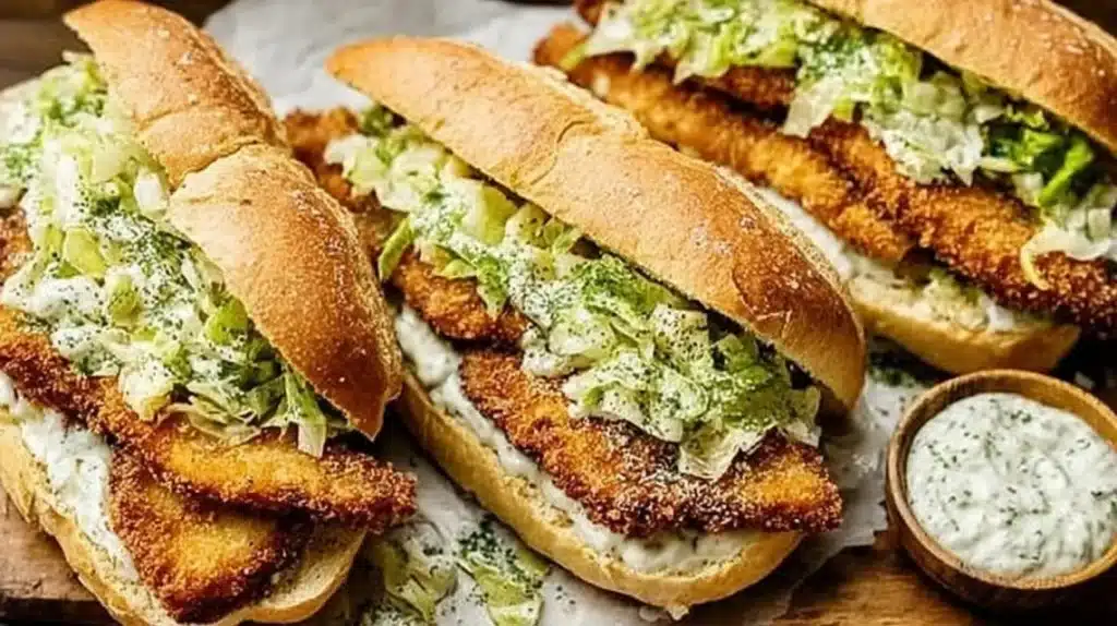 Delicious Chicken Caesar Sandwiches served on a plate with fresh ingredients