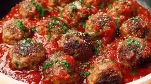 Delicious classic Italian-American meatballs served with marinara sauce.