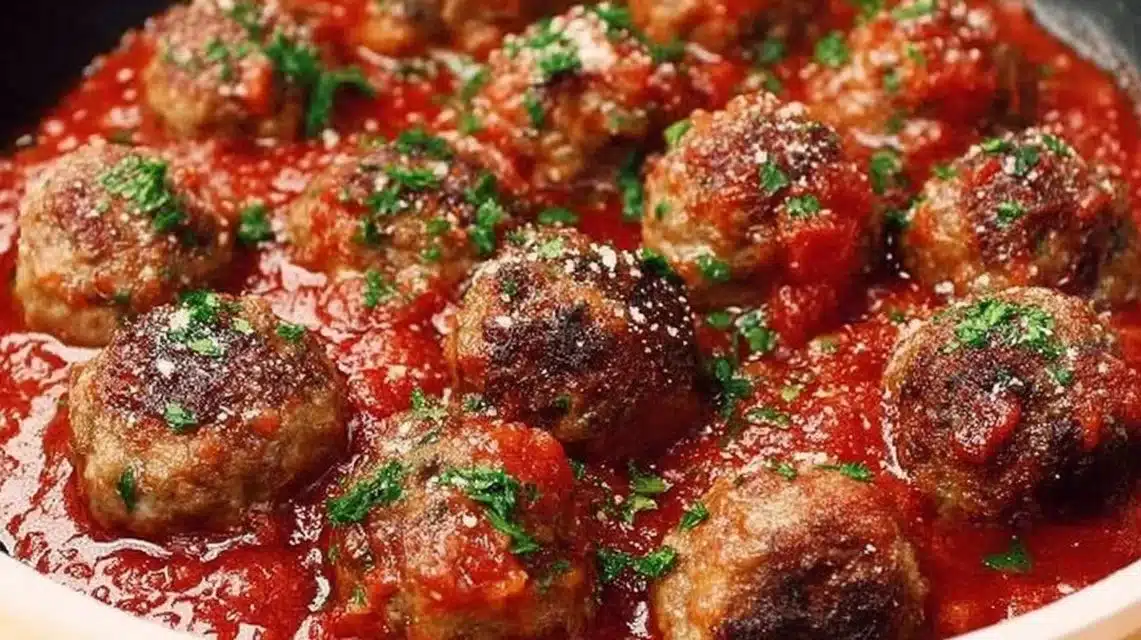 Classic Italian-American Meatballs (Juicy, Tender, and Easy) 1 Delicious classic Italian-American meatballs served with marinara sauce.