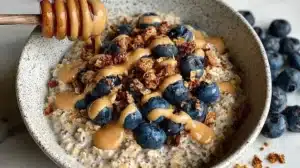 Classic Overnight Oats: The Breakfast Staple (Easy) Bowl of classic overnight oats topped with fruits and nuts