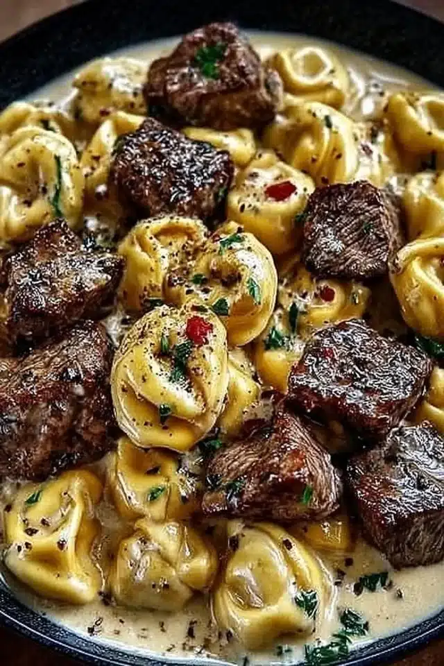 Cracked Garlic Steak Tortellini in Creamhouse Sauce Bliss