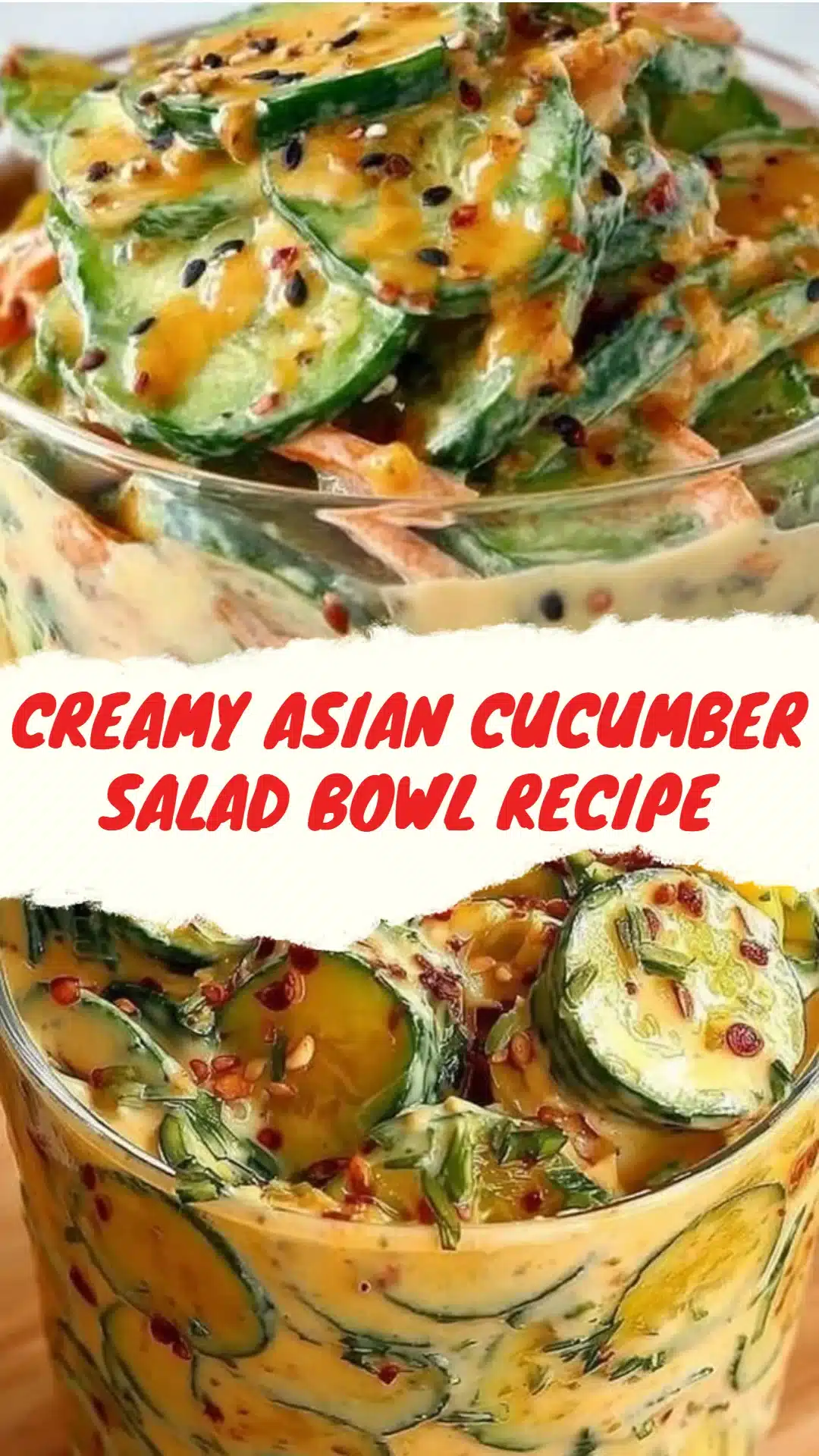 Easy Creamy Asian Cucumber Salad Bowl Recipe (Better Than Takeout) 3 Creamy Asian Cucumber Salad Bowl Recipe