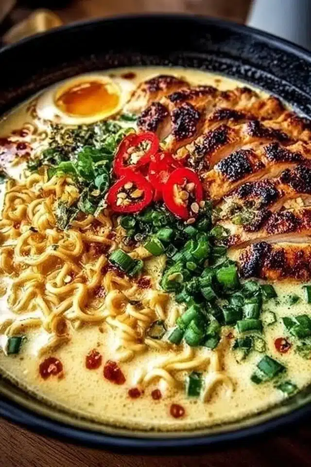 Creamy Garlic Chicken Ramen