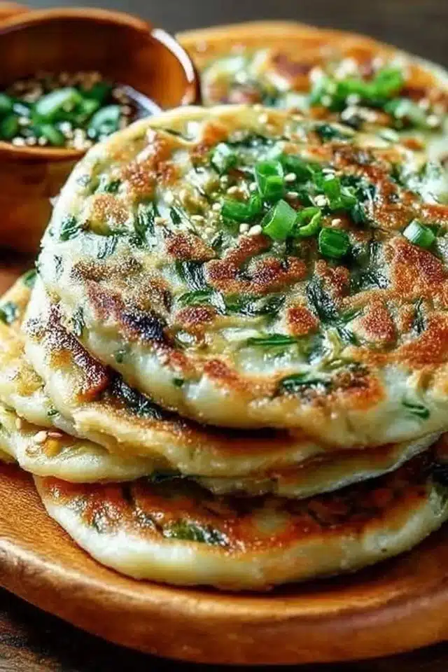Crispy Chinese Scallion Pancakes (Cong You Bing)