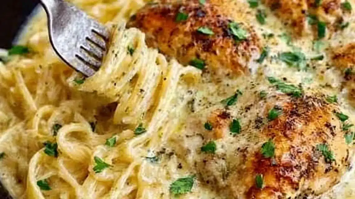 Crock Pot Angel Chicken (Creamy, Easy Slow Cooker Dinner) 1 Crock Pot Angel Chicken dish served with rice and vegetables