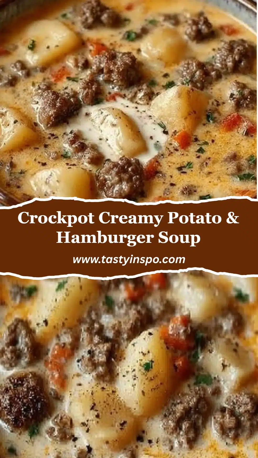 Crockpot Creamy Potato & Hamburger Soup (Easy Comfort Food) 3 Crockpot Creamy Potato & Hamburger Soup