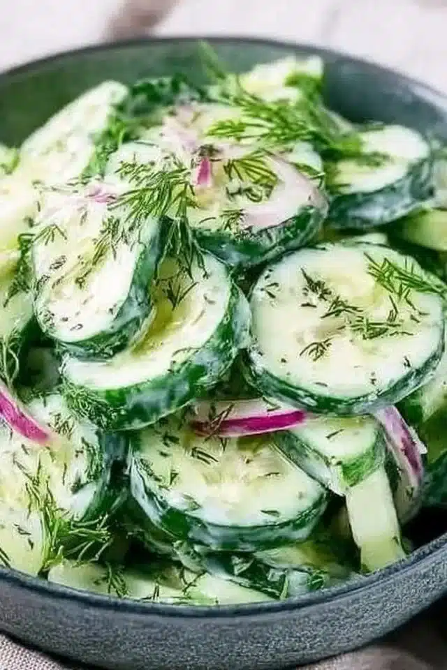 Cucumber Dill Salad (Fresh, Creamy, and Easy) 2 Cucumber Dill Salad