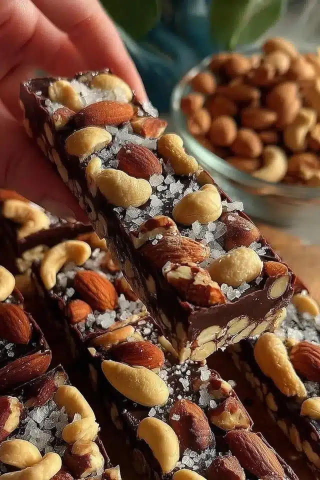 Dark Chocolate and Sea Salt Nut Bars