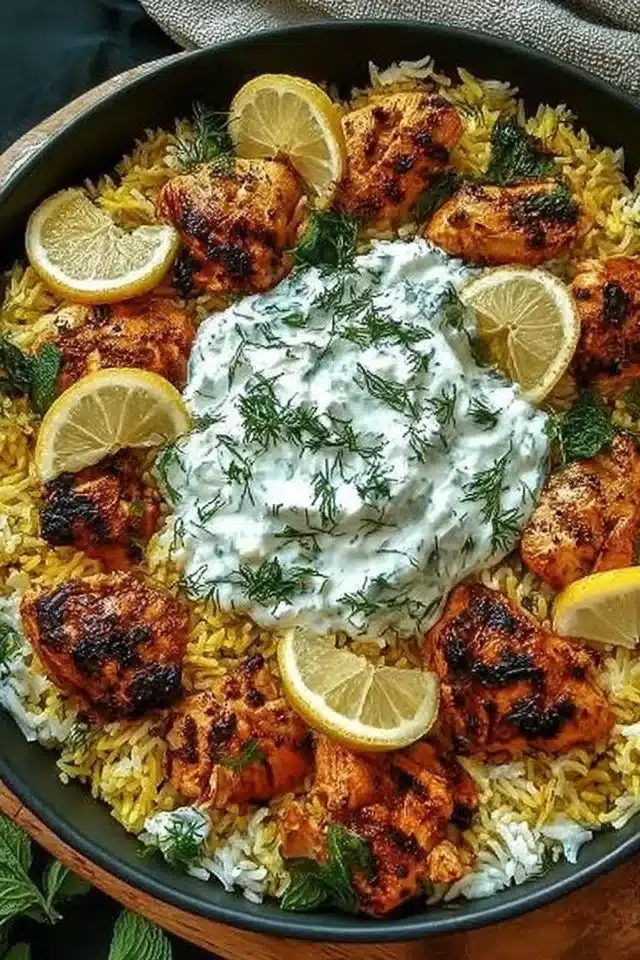 Dump And Bake Chicken Tzatziki Rice