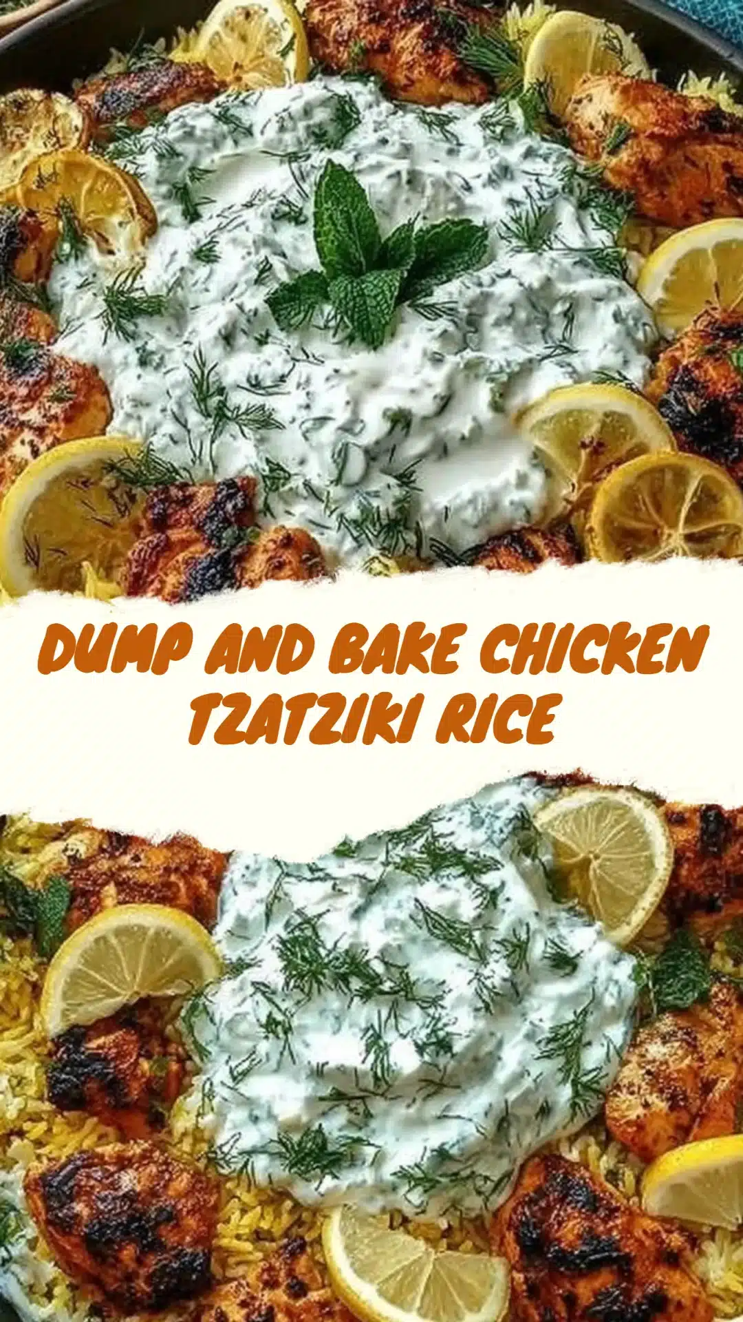 Dump And Bake Chicken Tzatziki Rice