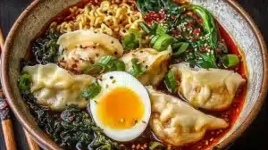 Delicious Dumpling Ramen Bowl with flavorful dumplings and rich broth