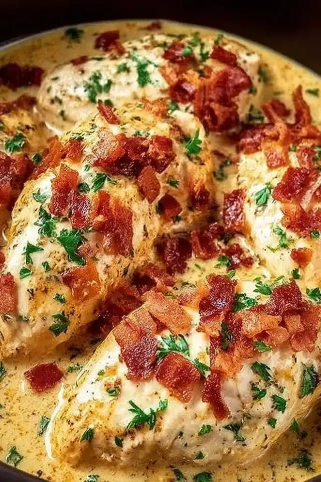 Easy Slow Cooker Crack Chicken (Creamy, Cheesy & Loaded!) 2 Easy Slow Cooker Crack Chicken