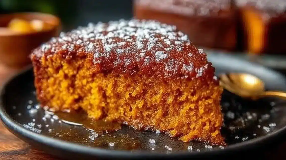 Flourless Sweet Potato Ginger Cake (Easy Homemade Bake) 1 Flourless Sweet Potato Ginger Cake with a slice cut, showcasing its moist texture.