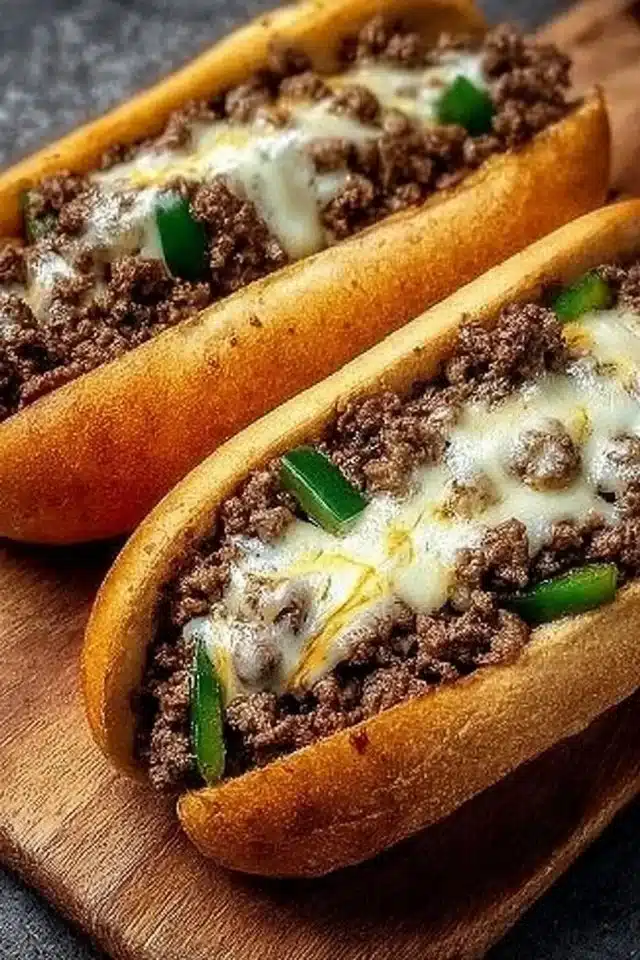 Ground Beef Philly Cheesesteaks