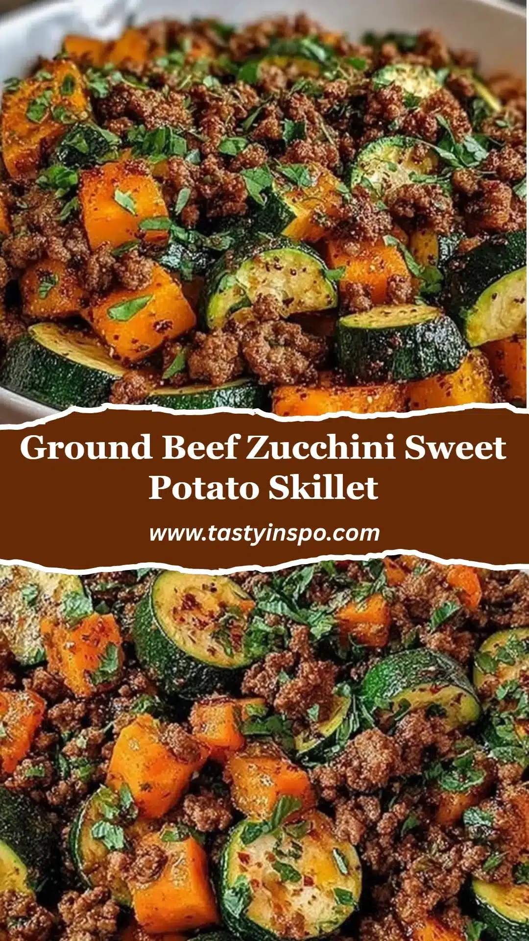 Ground Beef Zucchini Sweet Potato Skillet
