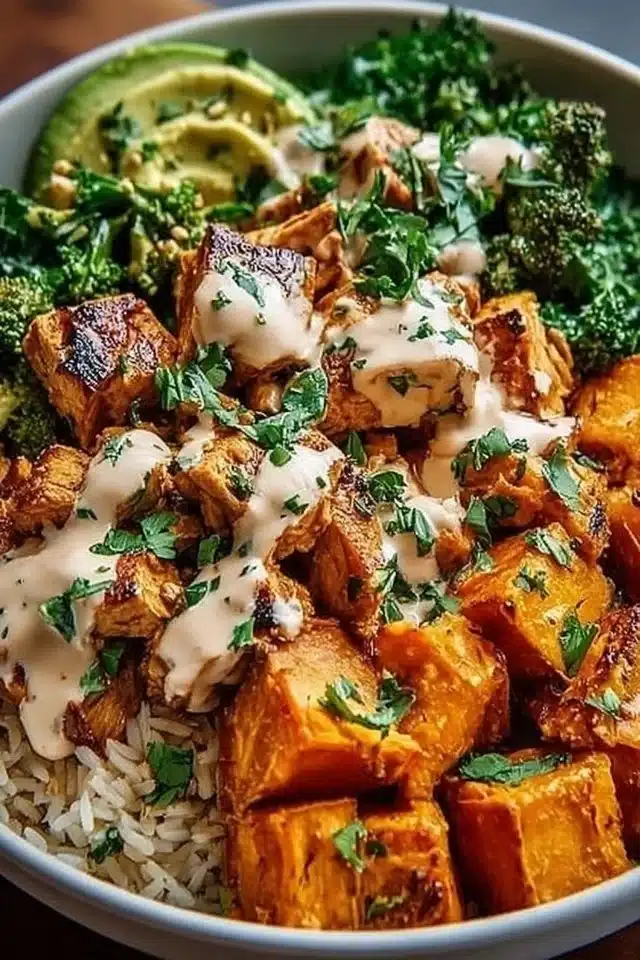 Healthy Chicken Sweet Potato Bowls (Easy Meal Prep Dinner!) 2 Healthy Chicken Sweet Potato Bowls