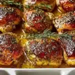 Herbed Honey Mustard Chicken served alongside fresh vegetables