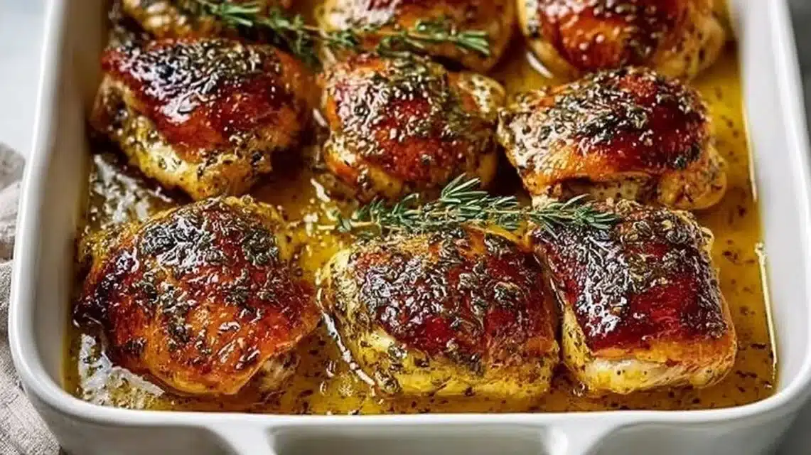 Herbed Honey Mustard Chicken (Easy 30-Minute Dinner) 1 Herbed Honey Mustard Chicken served alongside fresh vegetables