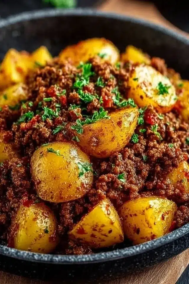 Easy High Protein Ground Beef with Potatoes Recipe (30 Minutes) 2 High Protein Ground Beef with Potatoes Recipe