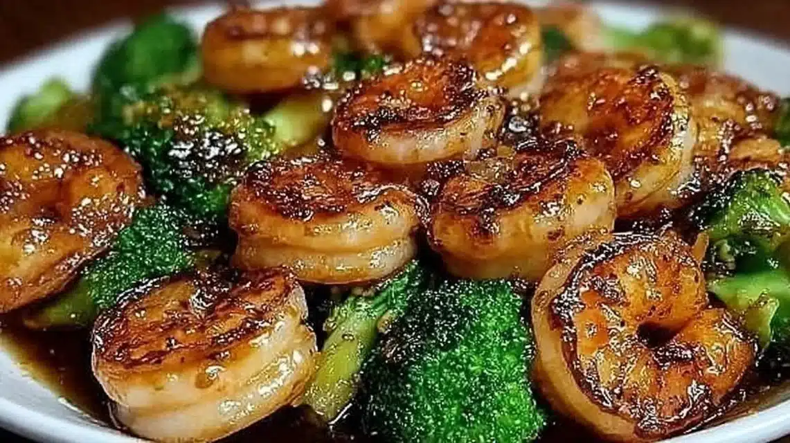 Easy High Protein Honey Garlic Shrimp Better Than Takeout 1 Delicious high-protein honey garlic shrimp served on a plate