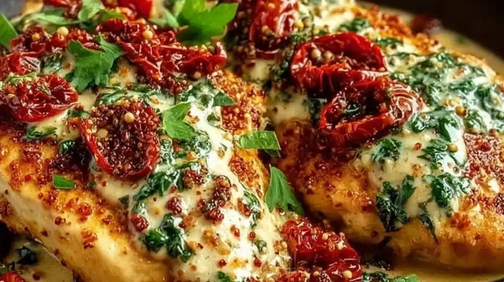 High-protein Marry Me Chicken recipe with creamy sauce