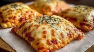 Homemade Easy Cheesy Pizza Pockets (Better Than Store-Bought) Delicious homemade cheesy pizza pockets ready to eat