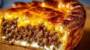 How to Bake the Ultimate Homemade Cheeseburger Pie Delicious homemade cheeseburger pie fresh out of the oven