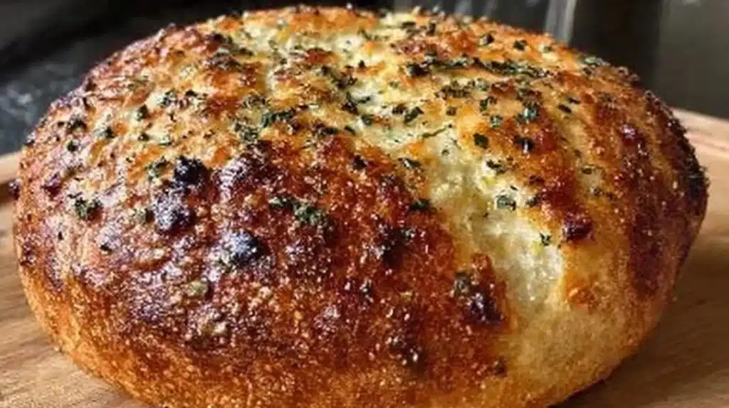 Italian Herbs and Cheese Bread with fresh herbs and melted cheese