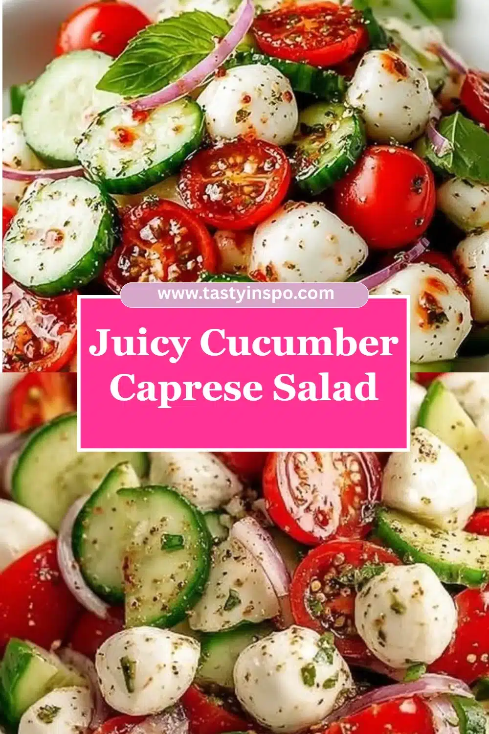Juicy Cucumber Caprese Salad