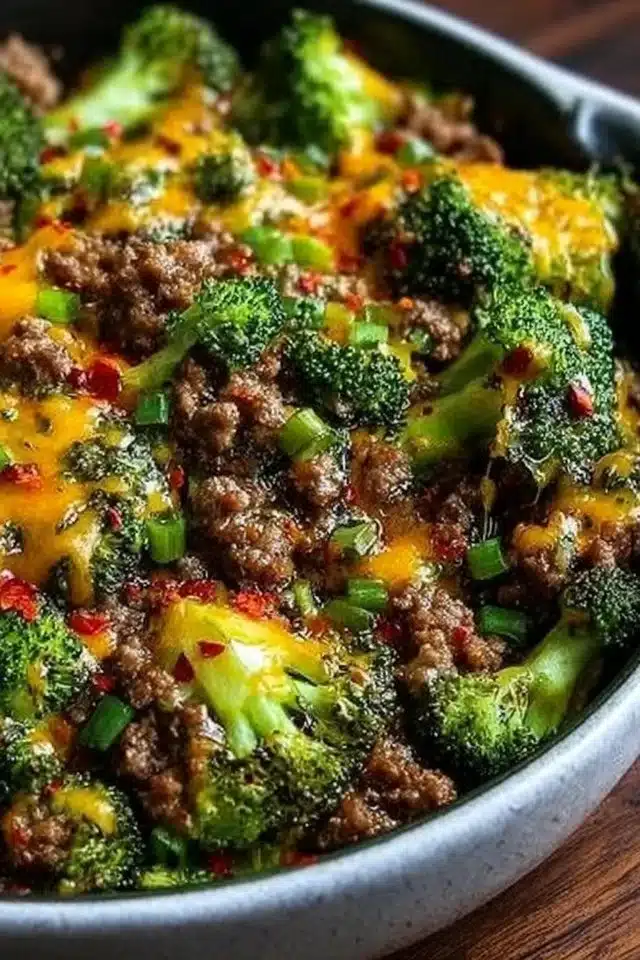Keto Hamburger Broccoli Skillet (Easy, Cheesy One-Pan Dinner!) 2 Keto Hamburger Broccoli Skillet