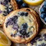 Delicious homemade Lemon Blueberry Cookies on a plate