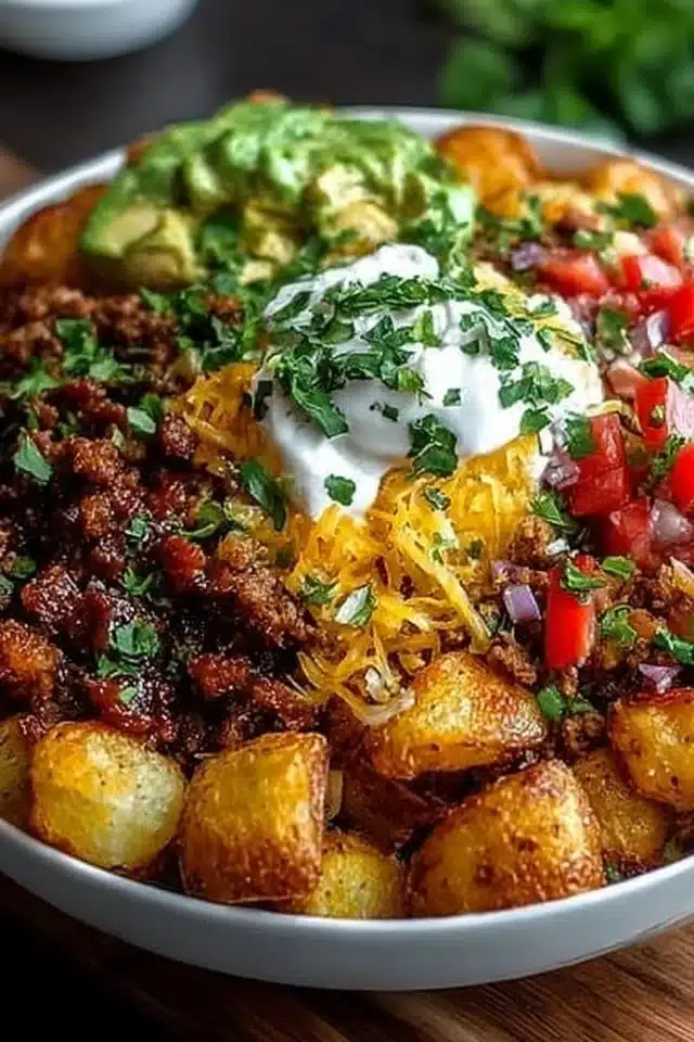 Loaded Potato Taco Bowl Easy Cheesy Weeknight Dinner 2 Loaded Potato Taco Bowl