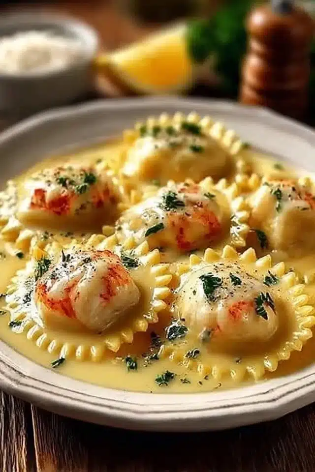 Easy Lobster Ravioli with Lemon Butter Sauce (20 Minutes) 2 Lobster Ravioli with Lemon Butter Sauce